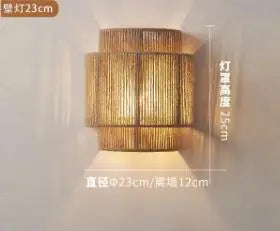 applique murale en corde de chanvre de chambre à coucher salle à manger salon allée japonaise
