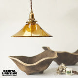 suspension vintage en verre avec base en laiton et interrupteur