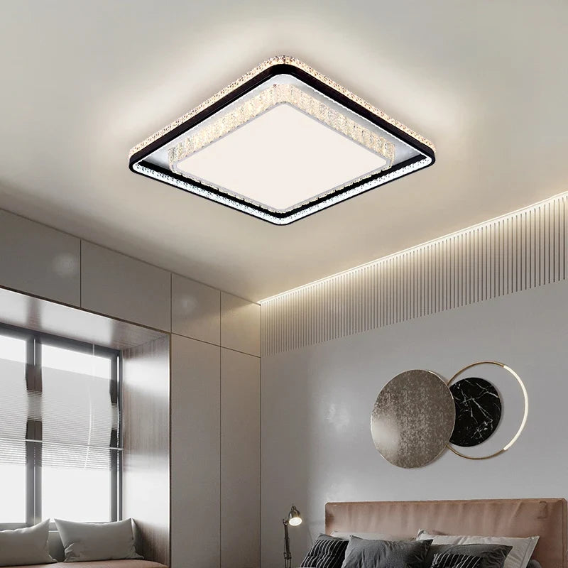 plafonnier en cristal à led design moderne pour intérieur élégant
