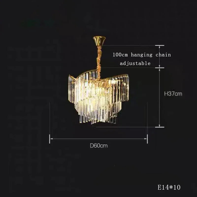 lustre en cristal design dimmable pour une ambiance élégante