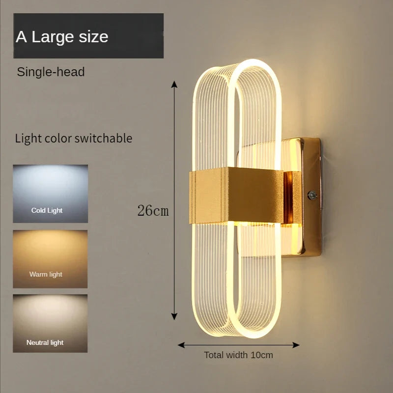 applique murale moderne en acrylique pour décoration intérieure à led