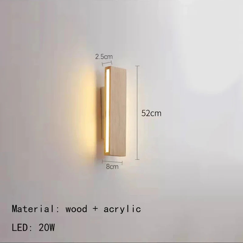 Applique murale LED rotative en bois