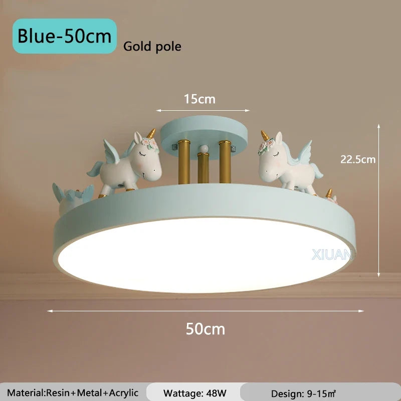 lustre enfant motif cheval pour chambre garçon fille