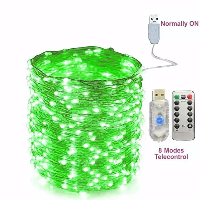 guirlande lumineuse led en fil de cuivre pour décorations festives