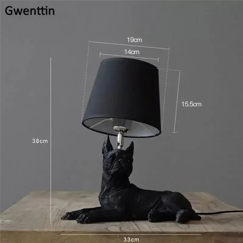 lampe de table moderne pour chiot en résine décorative
