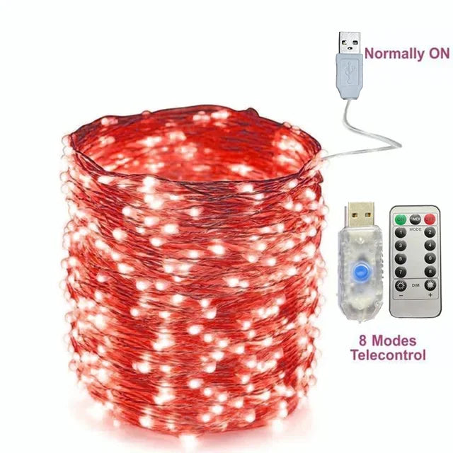 guirlande lumineuse led en fil de cuivre pour décorations festives