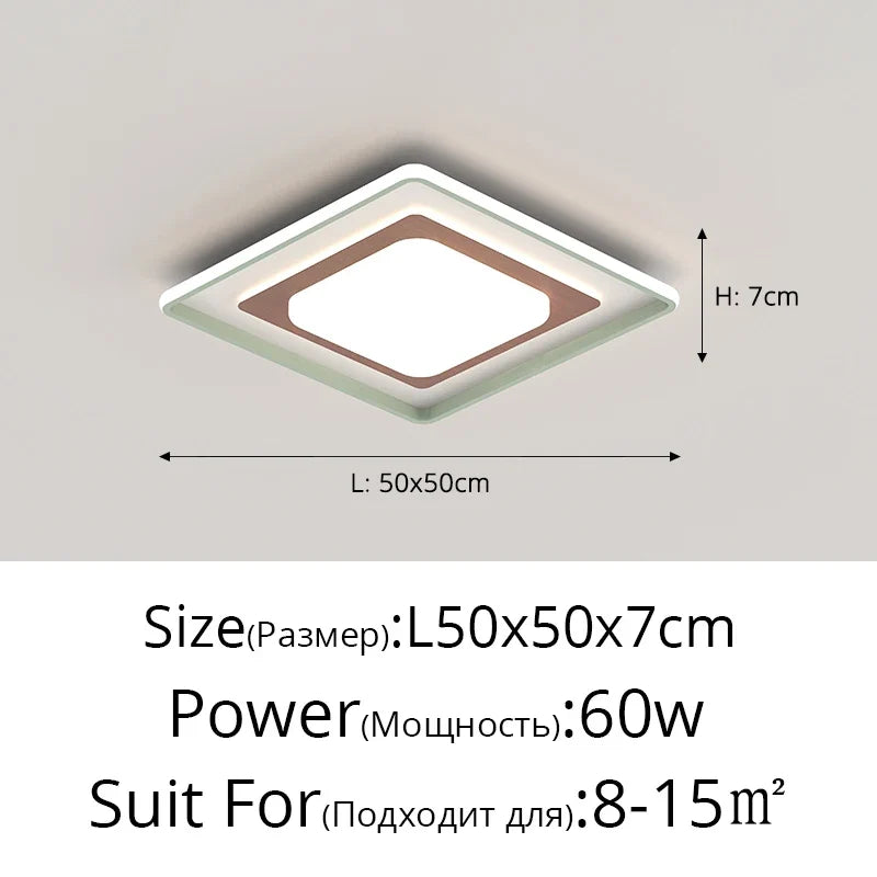 lampe de salon minimaliste carrée à grains de bois