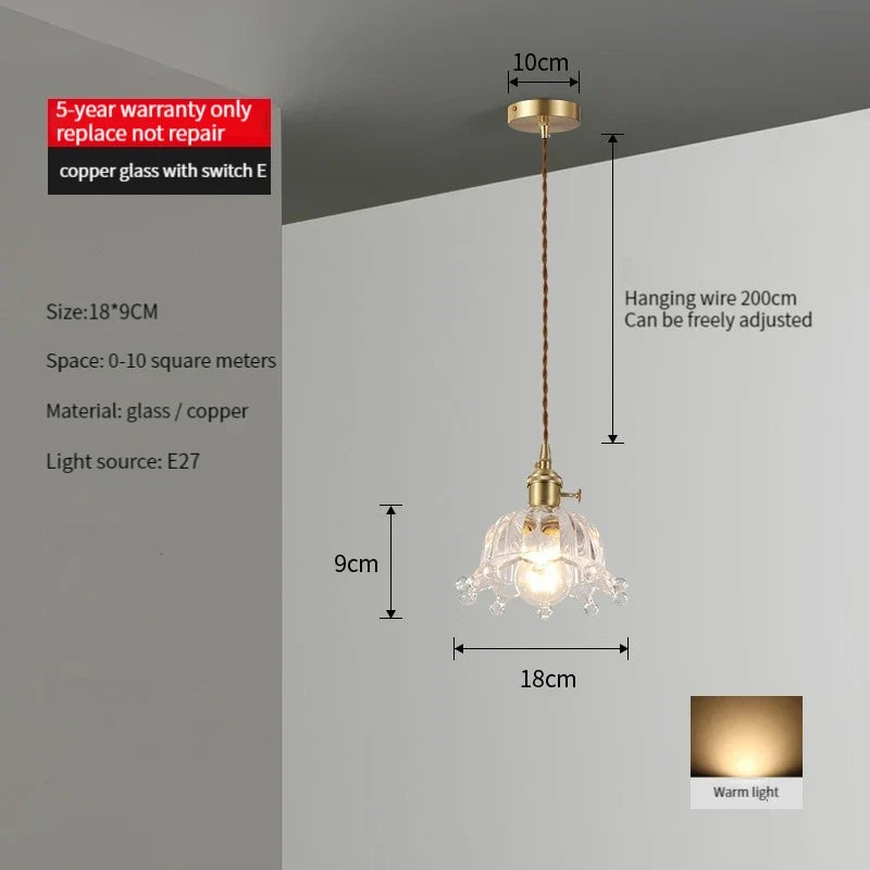 suspension vintage nordique en verre bois de noyer et laiton
