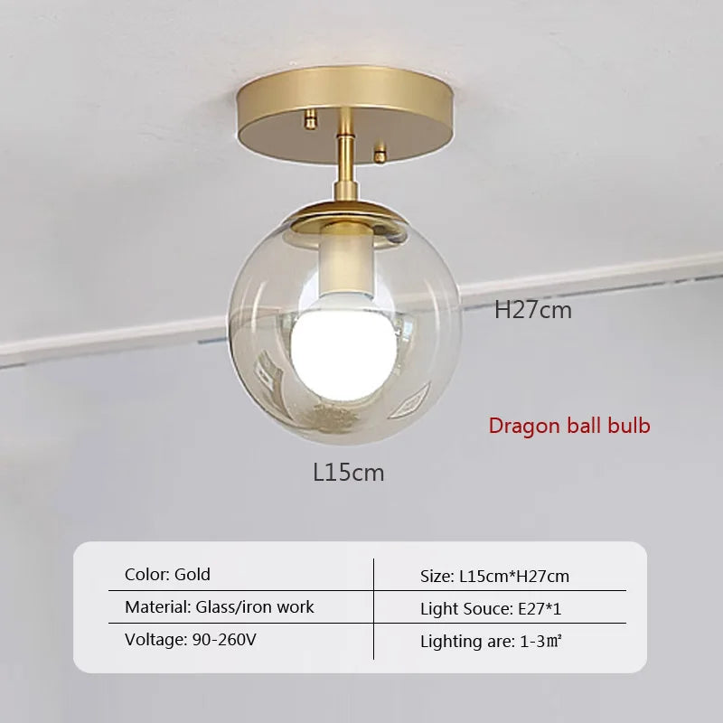 Plafonnier LED boule en verre moderne