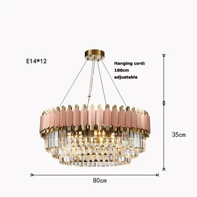lustre art déco en acier inoxydable et cristal élégant et moderne
