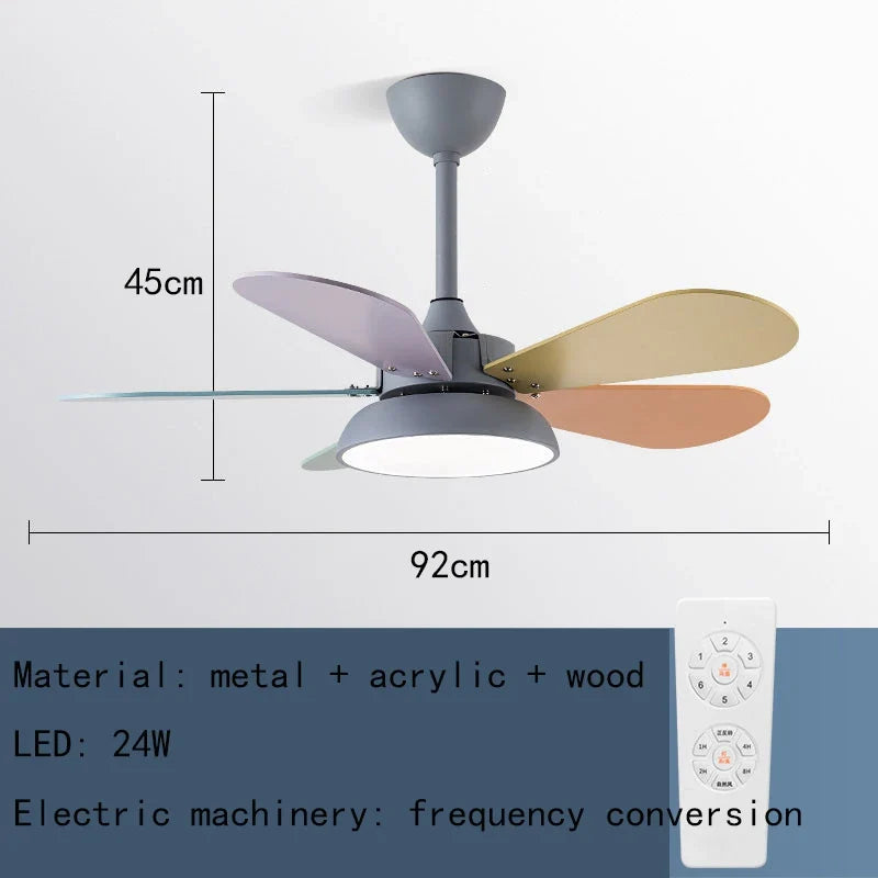 plafonnier moderne ventilateur led télécommande en bois design élégant