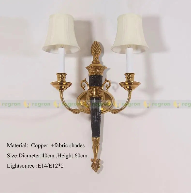 applique murale double tête style nordique en cuivre led rétro