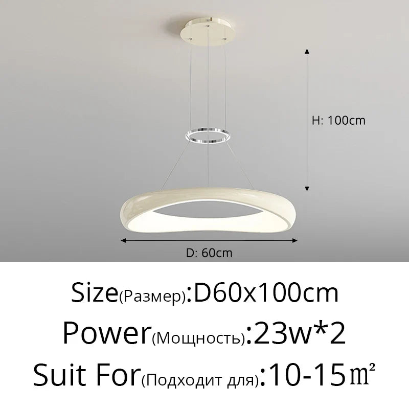 lustre led moderne nordique simple anneau restaurant bar