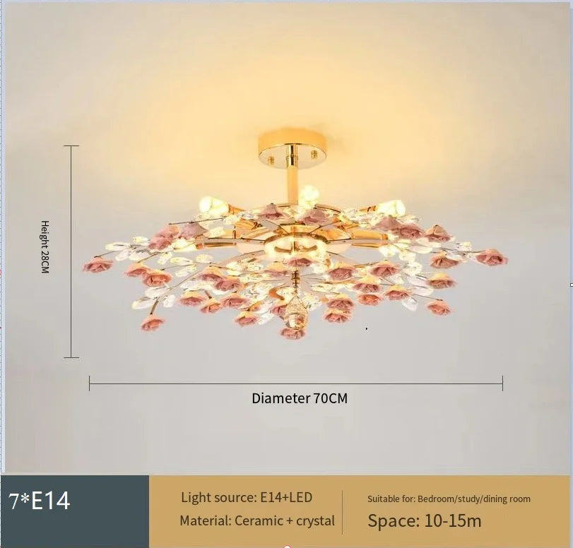 plafonnier moderne en céramique cristal pour intérieur élégant