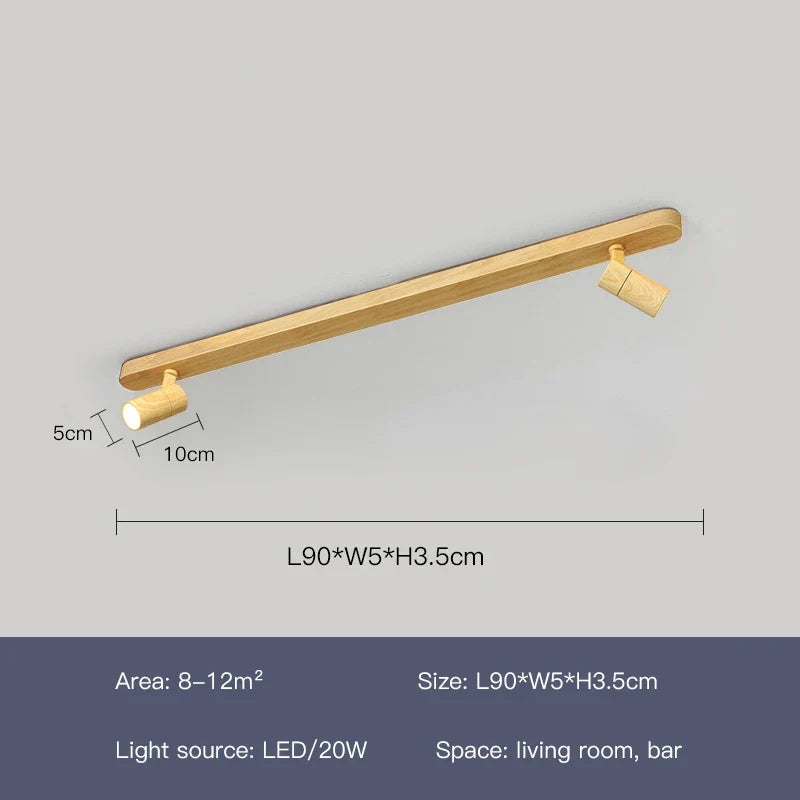 lustre led moderne design imitation bois pour intérieur