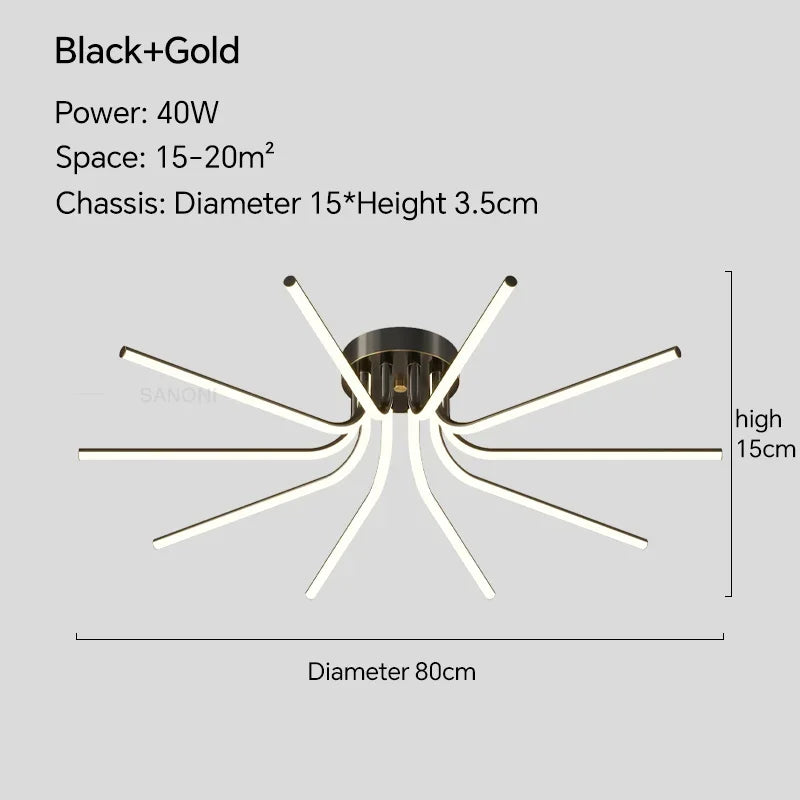 plafonnier led moderne avec télécommande pour décoration intérieure