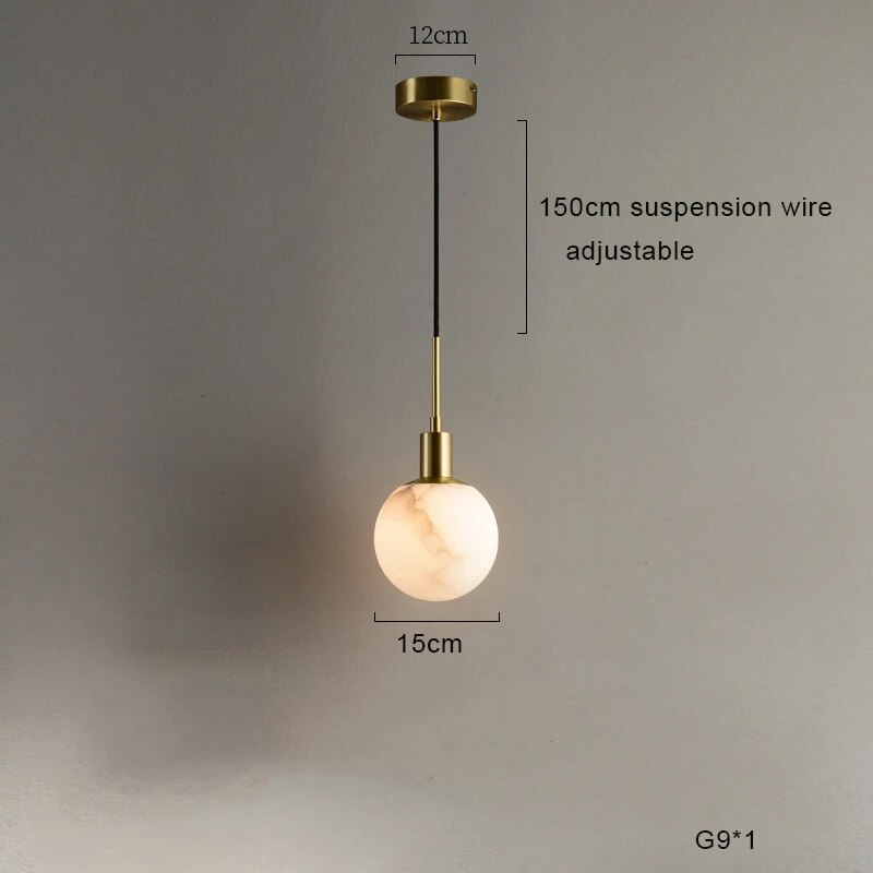 Lampe suspension marbre LED minimaliste
