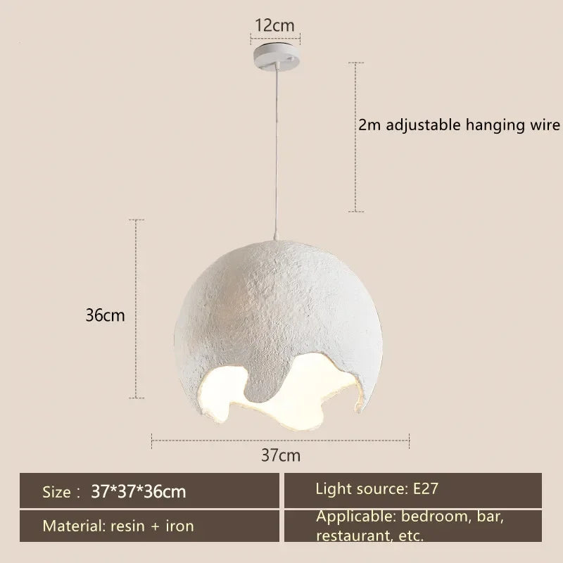 Restaurant Dining Island LED Chandelier Modern Cafe Bar Study Bedroom Light Wabi Sabi Personality Indoor Home Decor Hanging Lamp