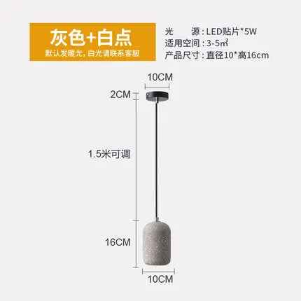 suspension moderne en ciment industriel led nordique