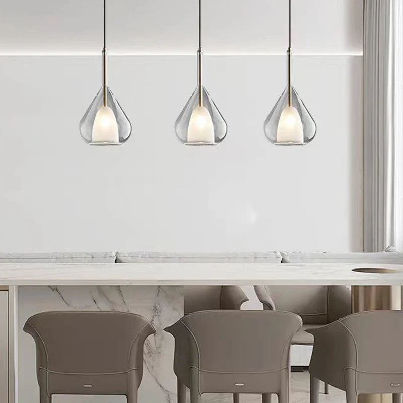 Suspension en verre lustre Led moderne lampe pendante de luxe cuisine salon chambre à côté de la lampe lustre en cristal