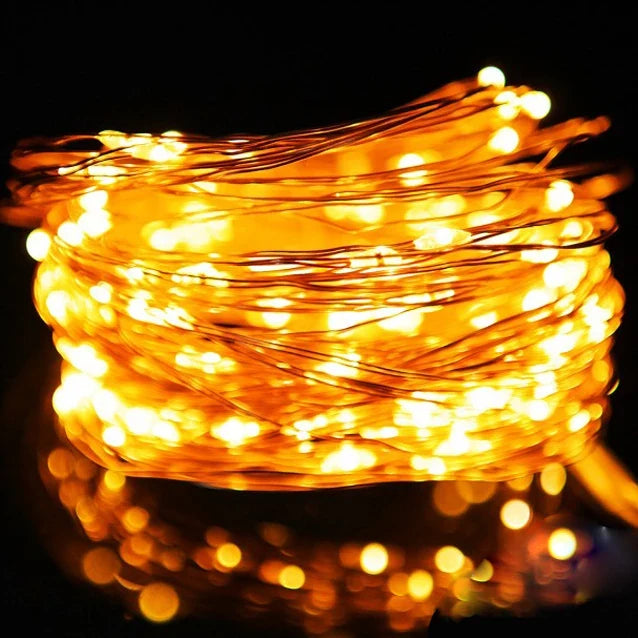 guirlande lumineuse led cuivre étanche pour fêtes et décorations