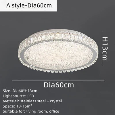 plafonnier led rond moderne en cristal pour restaurant hôtel 2022