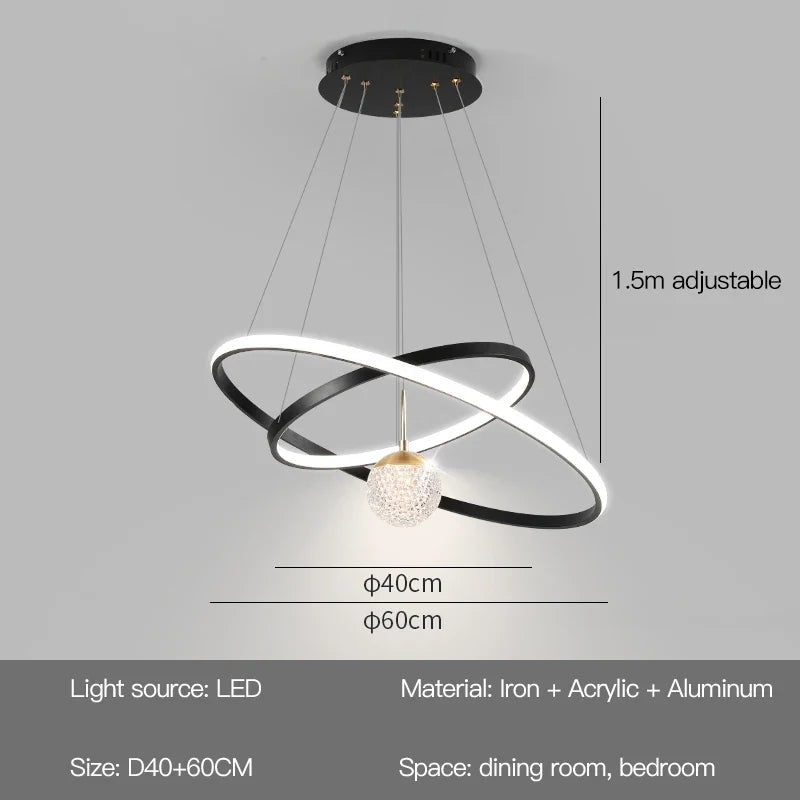 Lustres LED rondes modernes pour salon salle à manger cuisine île Lustre suspension lumières luminaire décor à la maison éclairage intérieur