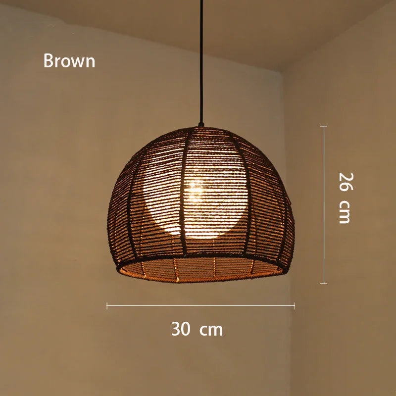 Hand-woven hemp rope chandelier stylish simple bedroom lamp balcony restaurant teahouse homestay decoration chandelier