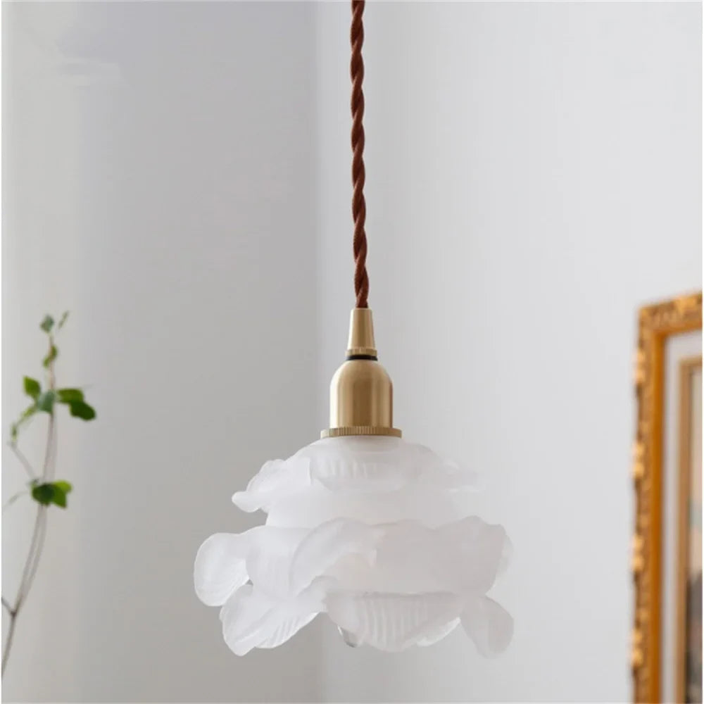 suspension vintage nordique en verre et laiton pour éclairage domestique