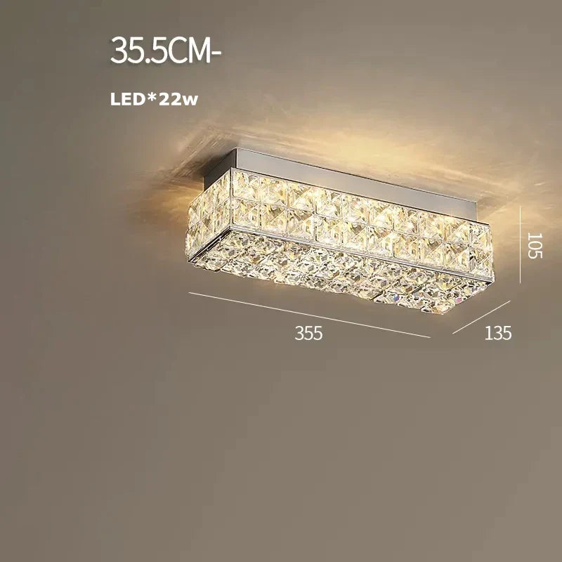 plafonnier led art déco carré cristal design moderne élégant