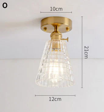 plafonnier moderne japonais en verre sculpté rétro élégant