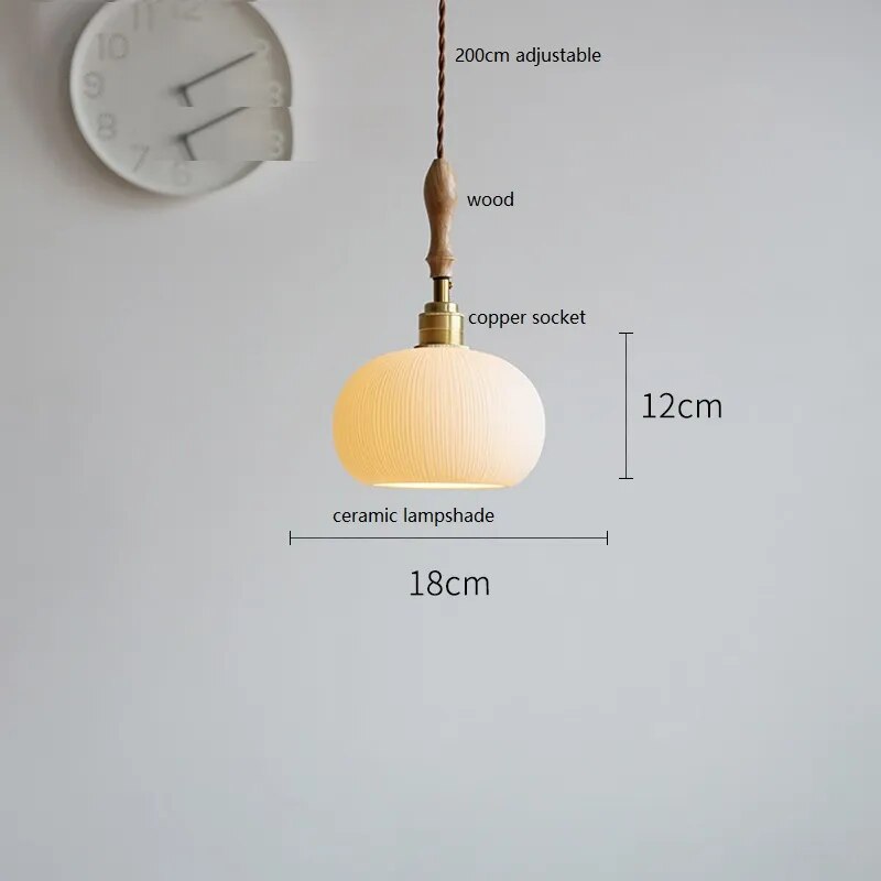Suspension design led papillon céramique et bois