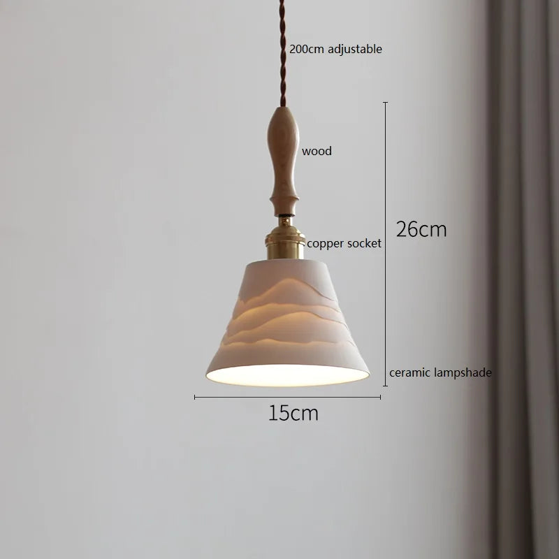 suspension LED en céramique conique design