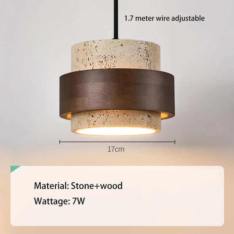 suspension en bois noyer avec lumière rétro pour bar restaurant