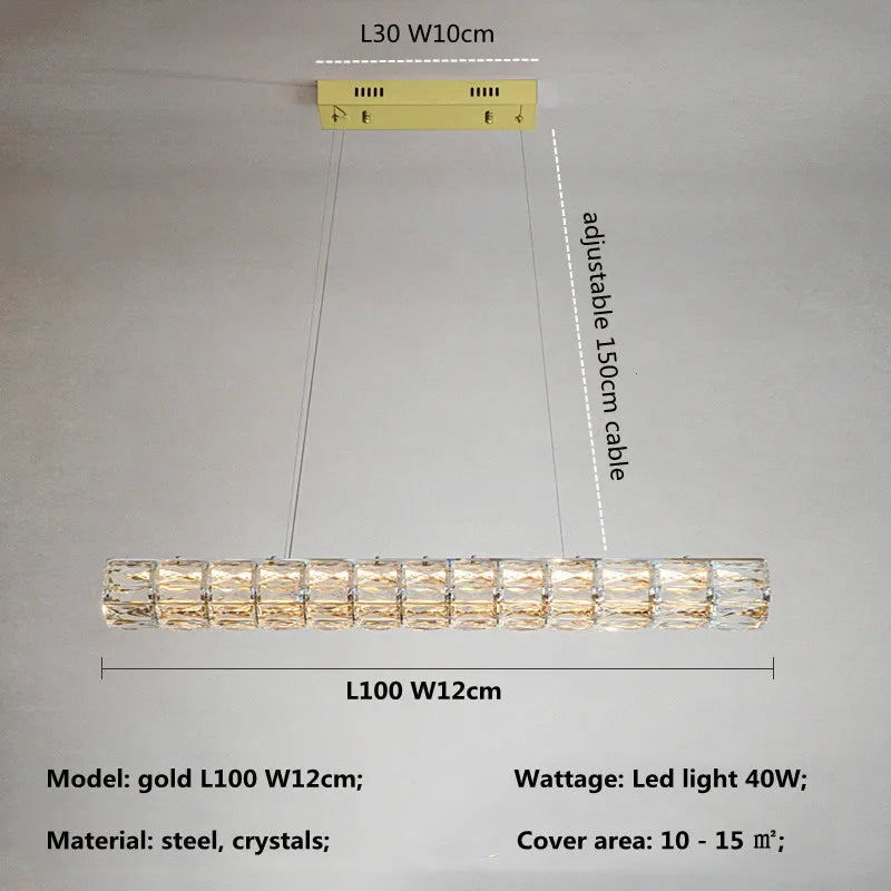 lustre moderne led en cristal k9 art décor maison