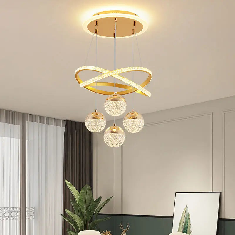 lustre moderne en led pour décoration intérieure élégante et luxueuse