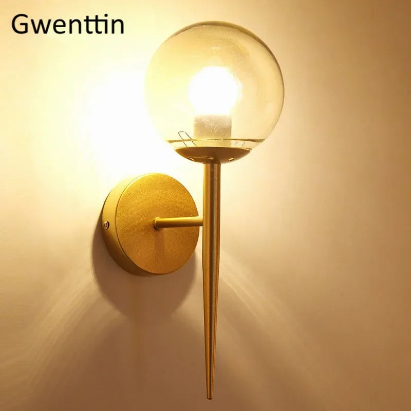 applique murale en verre boule éclairage led design nordique moderne