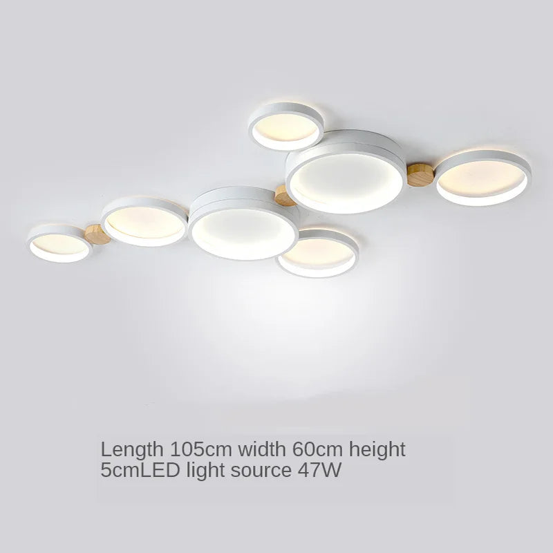 plafonnier moderne en bois avec éclairage led intérieur