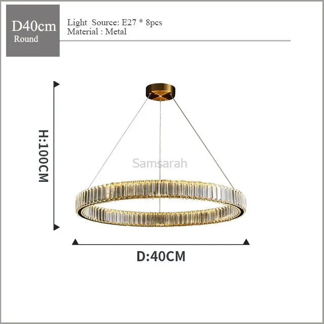 lustre moderne en cristal design haut de gamme pour intérieur élégant
