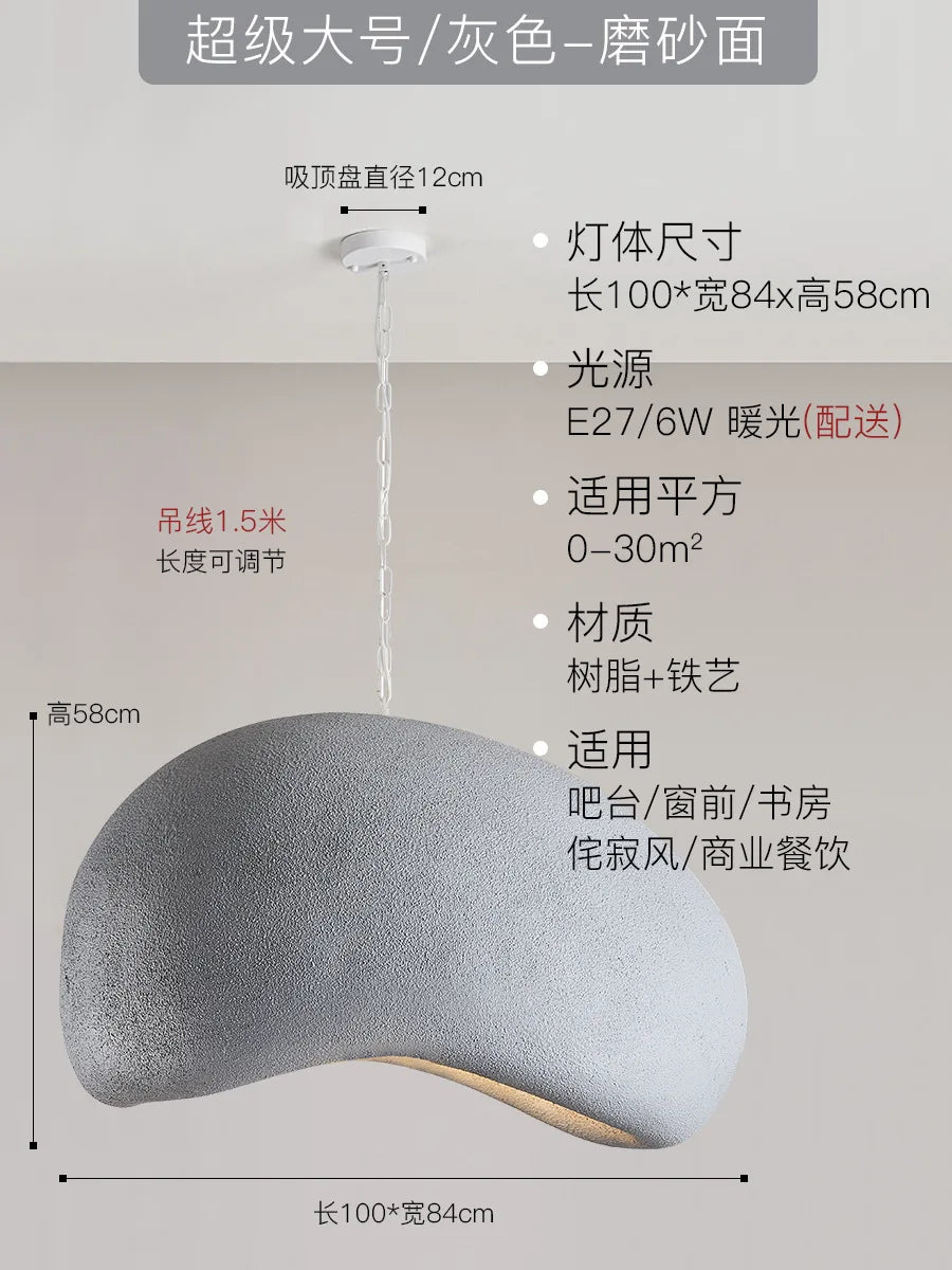 suspension nordique à led wabi-sabi en résine décorative pour intérieur créatif