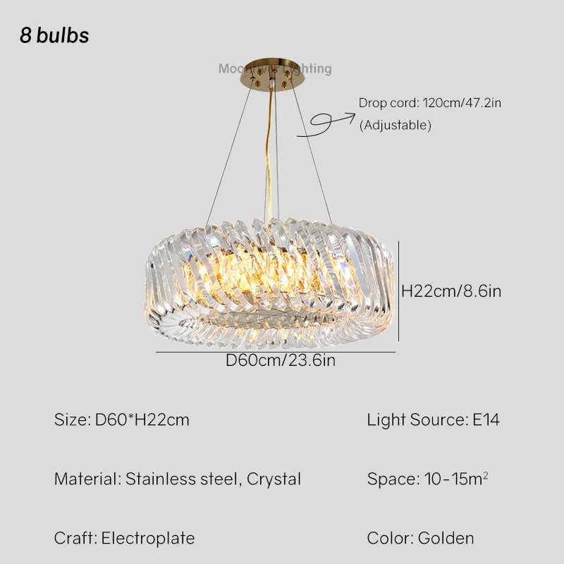 lustre en cristal lumineux pour décoration intérieure élégante et moderne