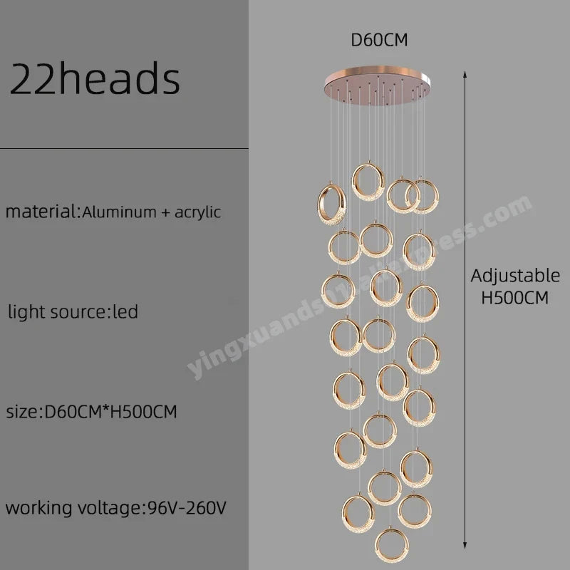 lustre à led design moderne pour éclairage suspendu élégant
