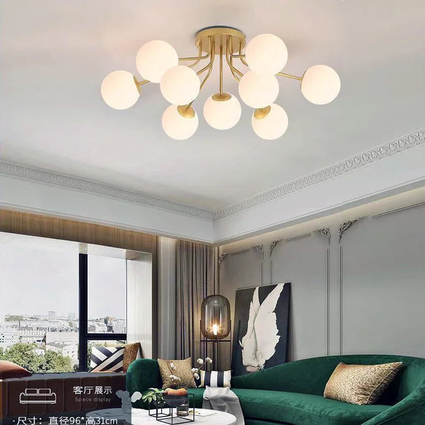 suspension led nordique en verre pour décoration intérieure