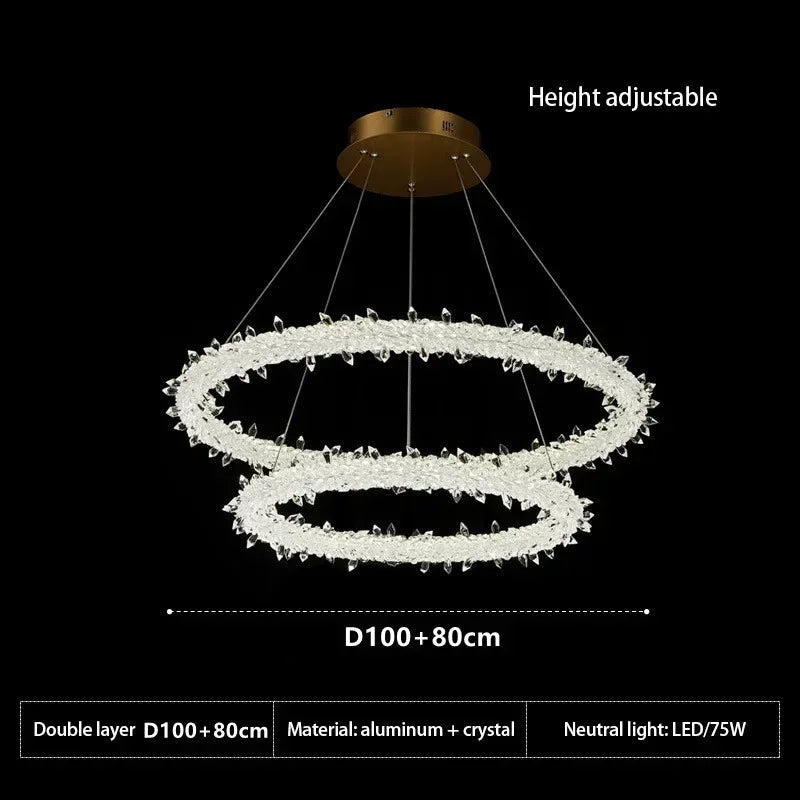 lustre moderne en cristal design pour décoration intérieure élégante