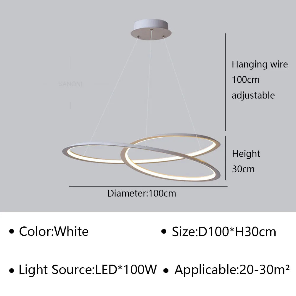 Lustre LED suspendu au design moderne