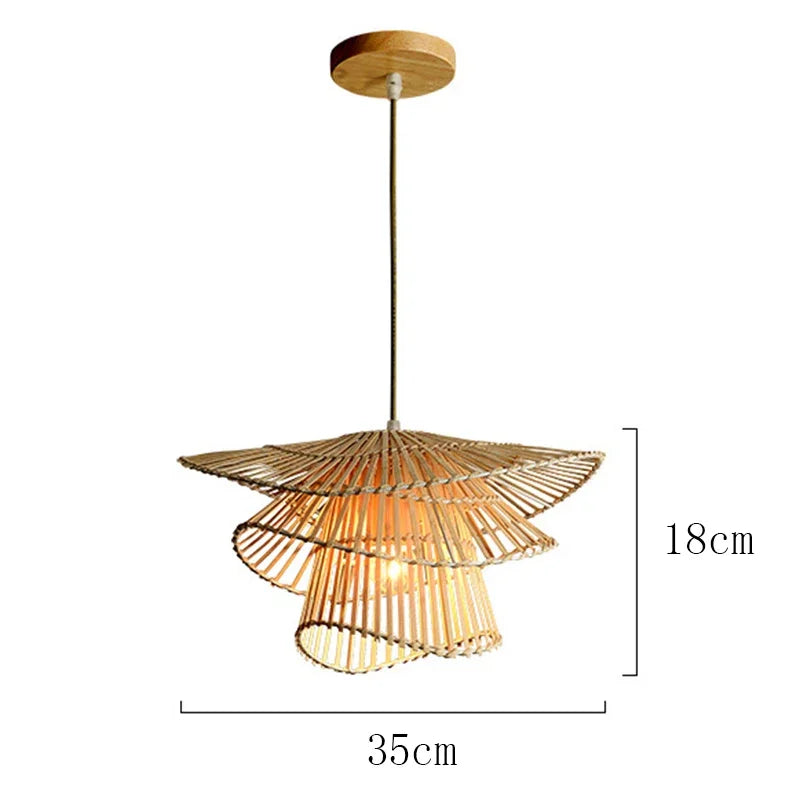 lustre en rotin fait à la main multi-étages moderne créatif