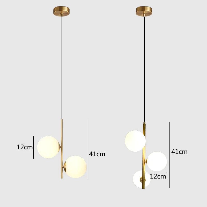 suspension moderne en verre et laiton noir design lumineux