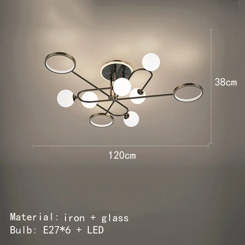 lustre led moderne en verre pour