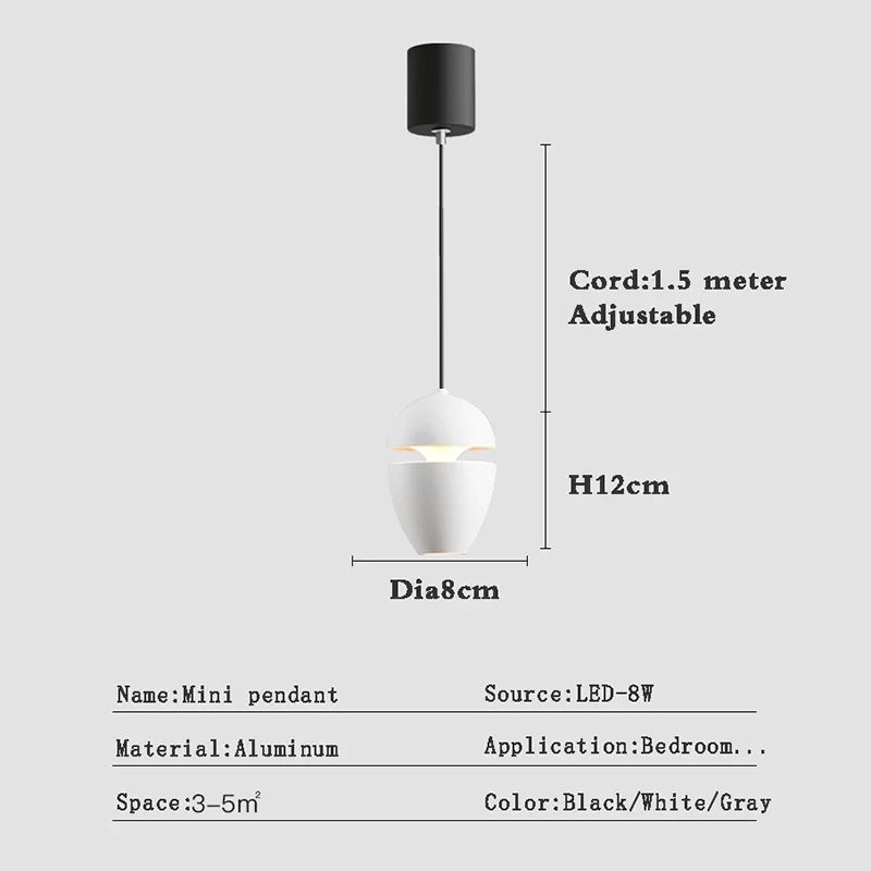 Lamp Nordic Minimalist Modern Bedside Pendant Light Fixtures , Single-Light Ceiling Light Fixture For Bedroom, Kitchen, Entryway