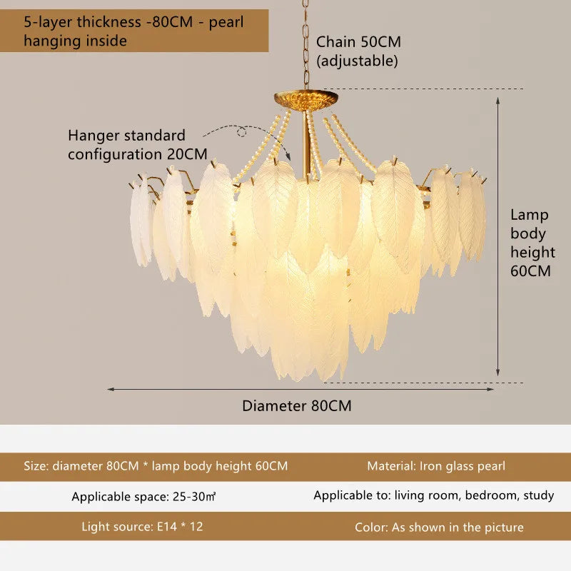 Modern luxury LED leaf dining room chandeliers Creative living room lights Bedroom, kitchen island decorative lighting fixtures